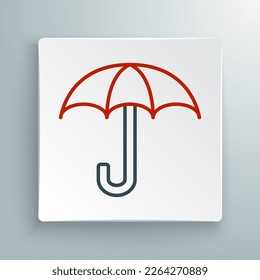 Line Umbrella icon isolated on white background. Insurance concept. Waterproof icon. Protection, safety, security concept. Colorful outline concept. Vector