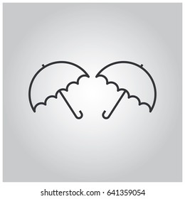 Line umrellas icon. Vector illustration.