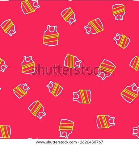 Line Undershirt icon isolated seamless pattern on red background.  Vector