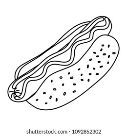 line unhealthy hot dog fastfood snack