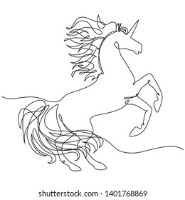 Line Unicorn  doodle drawn style