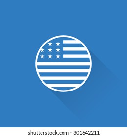 Line USA Flag Button