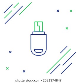 Line USB flash drive icon isolated on white background. Colorful outline concept. Vector