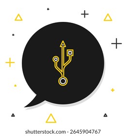 Linha USB símbolo ícone isolado no fundo branco. Conceito de contorno colorido. Vetor