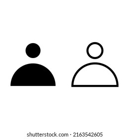 Line user icon set on white background.