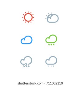 Line User Interface Icons Weather