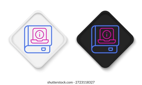 Icono manual del usuario de la línea aislado en el fondo blanco. Manual del usuario. Señal de instrucciones. Lea antes de usar. Concepto de contorno colorido. Vector