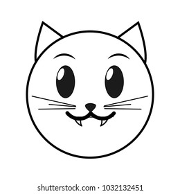 line vampire cat face emoji expression