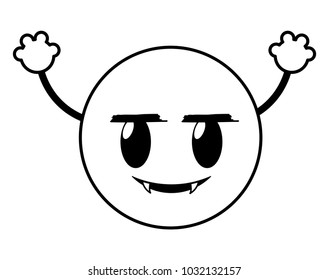 line vampire emoji face expression with arms