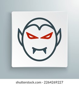 Icono de Vampiro de línea aislado en fondo blanco. Feliz fiesta de Halloween. Concepto de esquema colorido. Vector