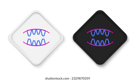 Line Vampire teeth icon isolated on white background. Happy Halloween party. Colorful outline concept. Vector