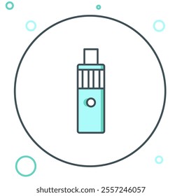 Line Vape mod device icon isolated on white background. Vape smoking tool. Vaporizer Device. Colorful outline concept. Vector
