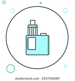 Line Vape mod device icon isolated on white background. Vape smoking tool. Vaporizer Device. Colorful outline concept. Vector