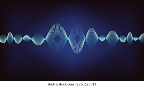 Line of vector abstract graphic wave patterns. Digital frequency Curved wavy line, smooth stripe. Background and modern waves style.