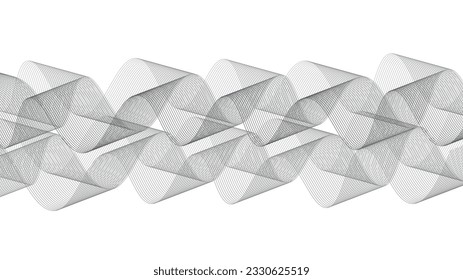 Line of vector abstract graphic wave patterns. Digital frequency Curved wavy line, smooth stripe. Background and modern waves style.
