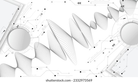 Línea de patrones de onda gráfica abstracta vectorial. Frecuencia digital Línea ondulada curva, banda lisa. El fondo y el estilo de las olas modernas.