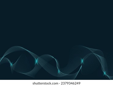 Línea de patrones de onda gráfica abstracta vectorial. Frecuencia digital Línea ondulada curva, banda lisa. El fondo y el estilo de las olas modernas.