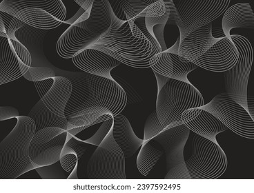 Line of vector abstract graphic wave patterns. Digital frequency Curved wavy line, smooth stripe. Background and modern waves style.