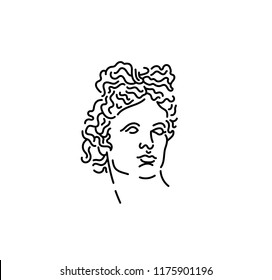 Line vector Apollopatch.Modern Sculpture.T-Shirt Design & Printing, clothes, bags, posters, invitations, cards, leaflets etc.Illustration hand drawn.Belvedere.Patch