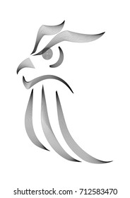 line vector art. Owl illustration.