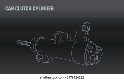 Line vector auto moto parts accessories clutch brake cylinder. Repair service equipment. Engine elements shop catalog. Vintage vehicle symbol. Retro motorcycle mechanic. Design element background.