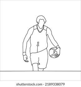 Zeilenvektorgrafik eines Basketballspielers.