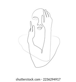 line vector beautiful and elegant woman