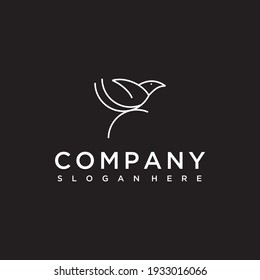 diseño de logotipo de pájaro vector de línea