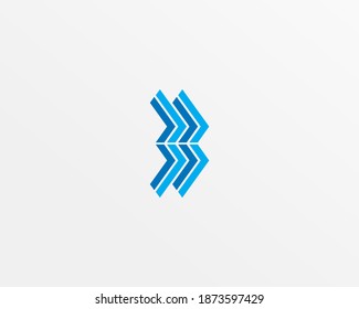 Line vector and blue color concept logo