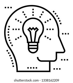 Line vector of brainstorming icon 