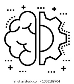 Line vector of brainstorming icon 