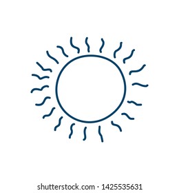 line vector cartoon hand drawn sun drawing