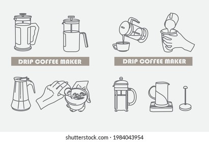 line vector coffee illustration eps 8