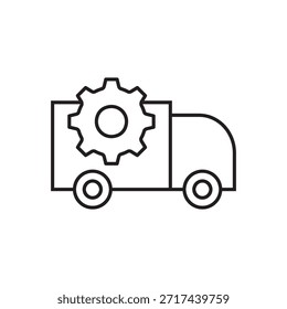 Vector en línea de un vehículo de entrega con una Configuración o engranaje.