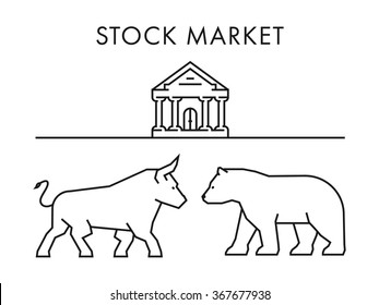 Line vector design concept for stock market.