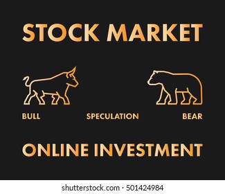 Line vector design concept for stock market and online investment.