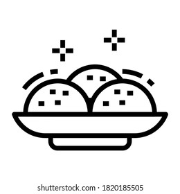 Linie Vektordesign der Plakatsymbol von Cookies
