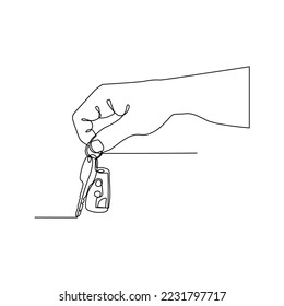diseño vectorial de línea de la llave de retención de la mano