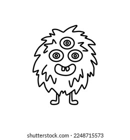 line vector design for monster cartoon