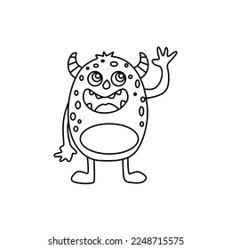 line vector design for monster cartoon