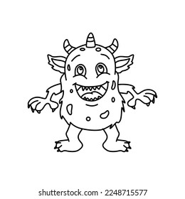 line vector design for monster cartoon