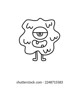 line vector design for monster cartoon