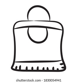 Line vector design of shopping bag icon