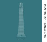 Line vector of The Exchange 106, third tallest building in Malaysia