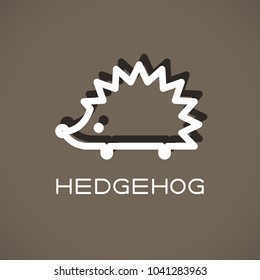 Line vector figure of hedgehog. Vector outline hedgehog for web and design.