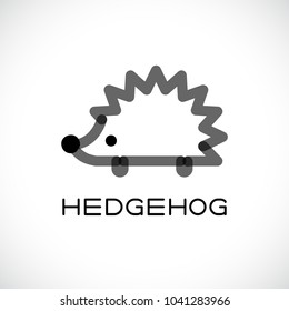 Line vector figure of hedgehog. Vector outline hedgehog for web and design.
