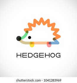 Line vector figure of hedgehog. Vector outline hedgehog for web and design.