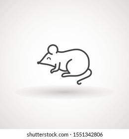 Line vector figure of mouse. Vector outline forest animal for web and design