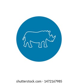 Line vector figure of rhino. Vector outline African animal for web and design.