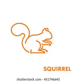 Line vector figure of squirrel. Vector outline squirrel for web and design.